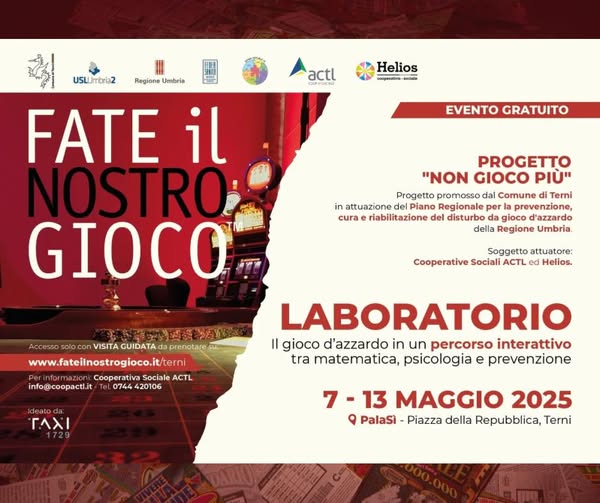 FATE IL NOSTRO GIOCO - LABORATORIO GRATUITO CONTRO GIOCO D'AZZARDO