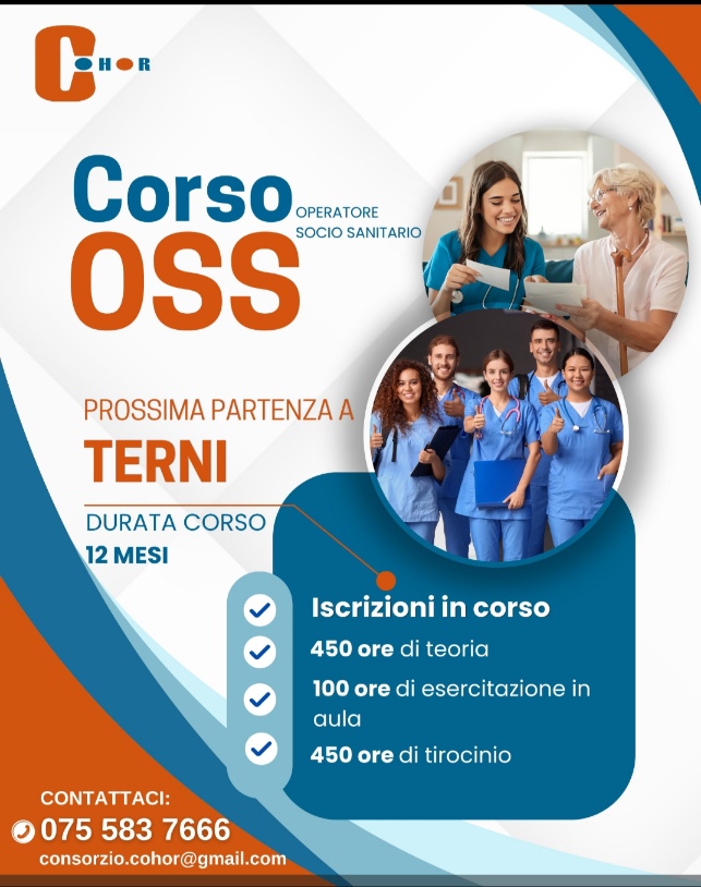 Aperte Iscrizioni per Corso OSS a Terni - DURATA 12 MESI